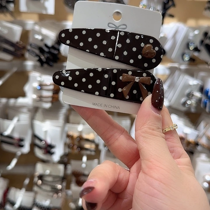 棕色波点醋酸蝴蝶结掰掰