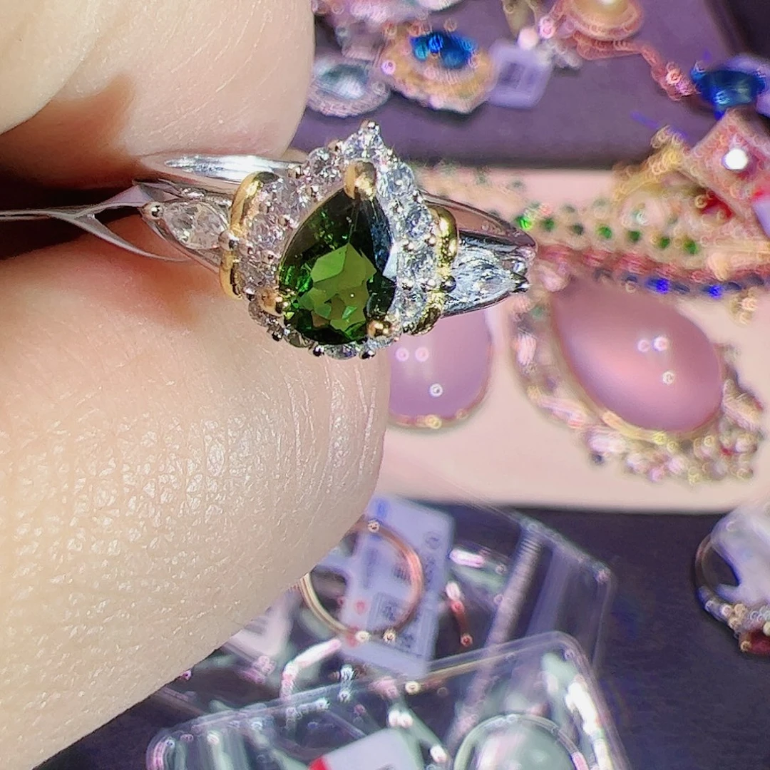 碧玺碧玺戒指银S925镶嵌