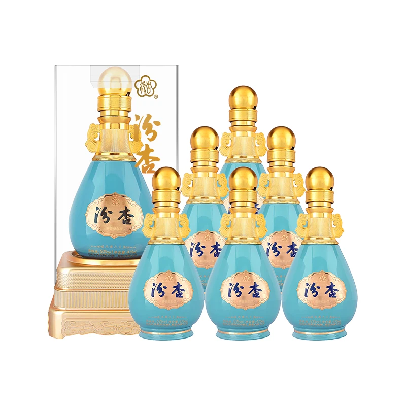 汾杏山西杏花村酒汾杏清香型白酒高度 礼盒酒2/6盒装51-60度475ml