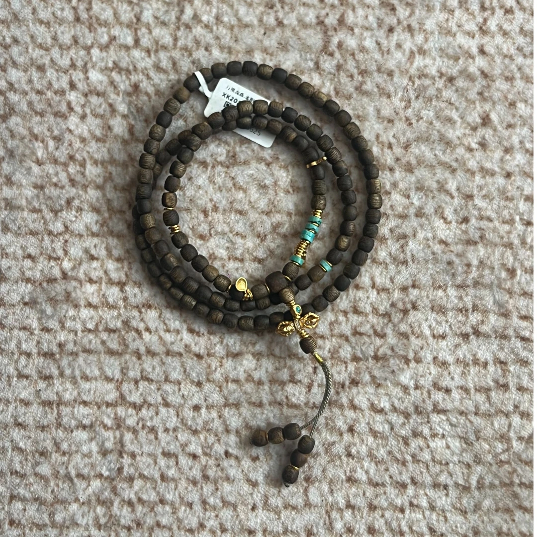 沉香万贯流香 金刚杵鼓珠多圈长链 三 XK20133