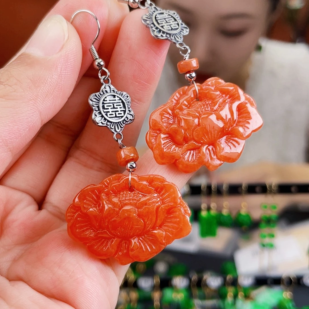 翡翠未镶嵌耳饰饰品