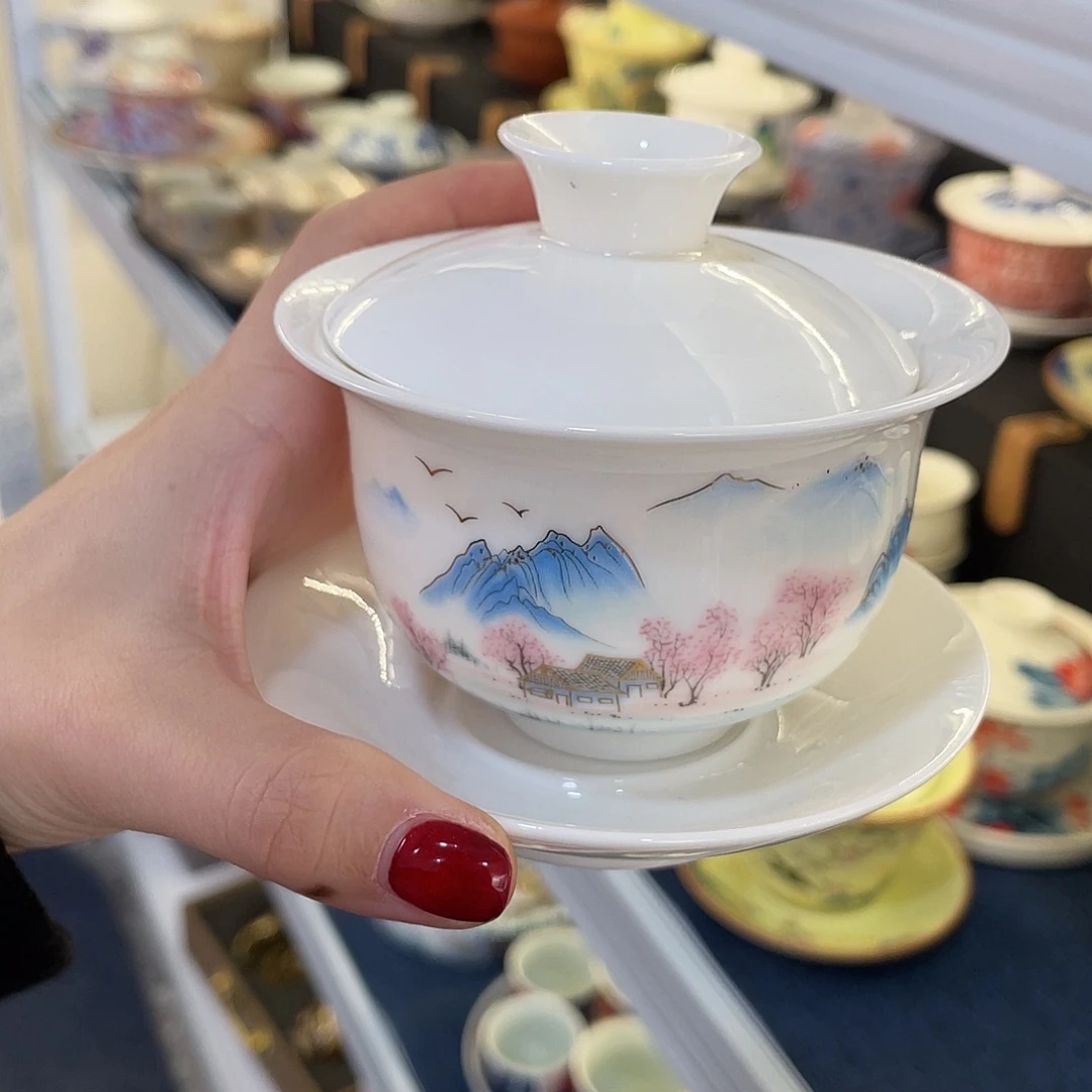 陶景德陶瓷盖碗茶具