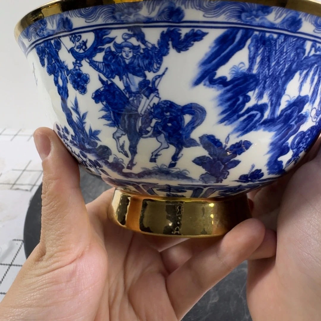 波***碗青花人物故事陶瓷碗