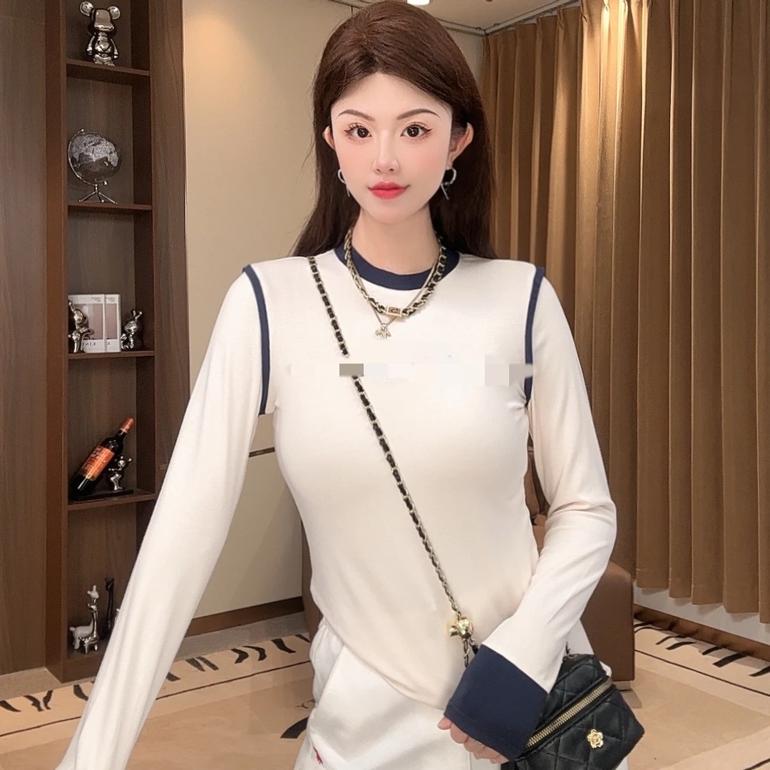 媛媛SOYFSD-2024年新款上衣长袖T恤时尚宽松圆领显瘦设计感F1011