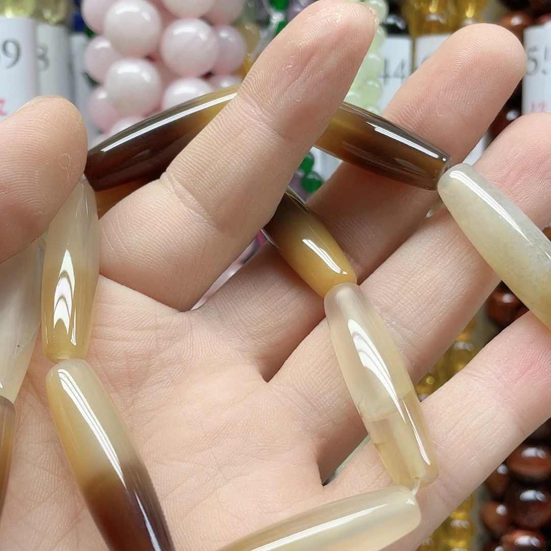 一***寒合金玛瑙/玉髓珠宝半成品一条
