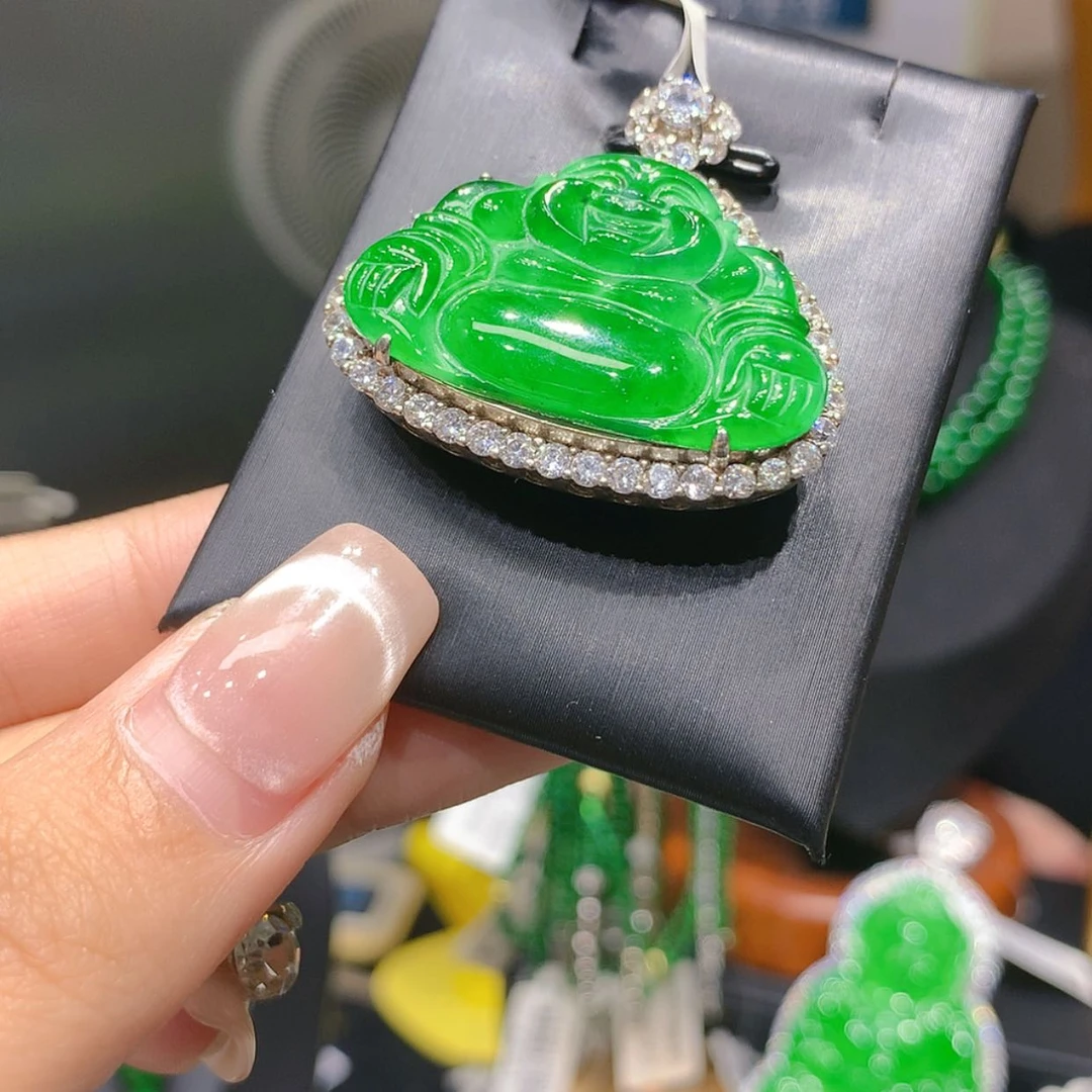 【闪购商品】颈饰银S925镶嵌翡翠5柒姐