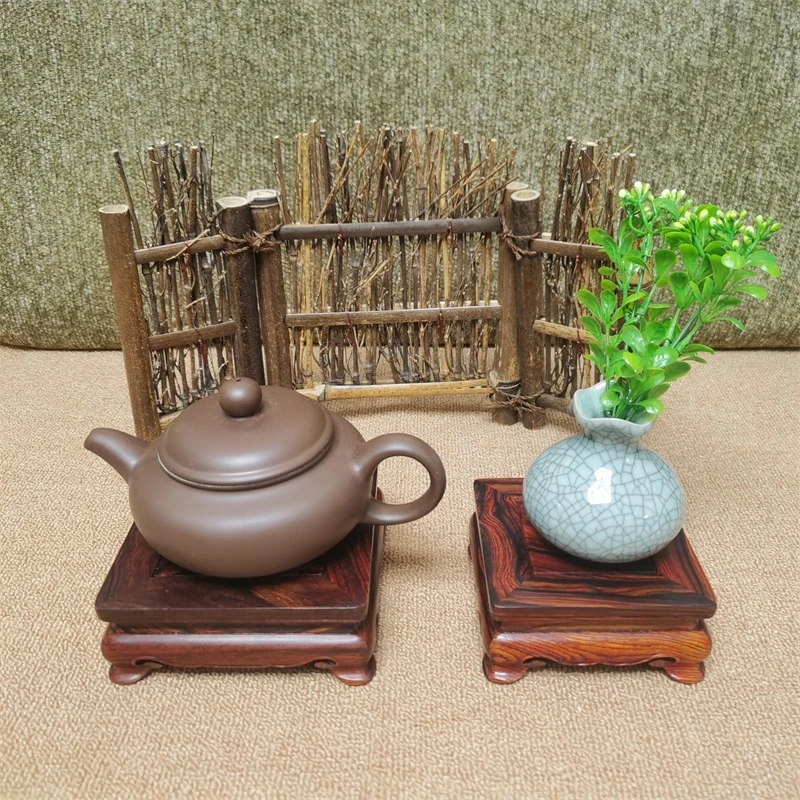 红木红酸枝实木正方台奇石玉器摆件底座茶壶盆景香炉木雕古玩木托