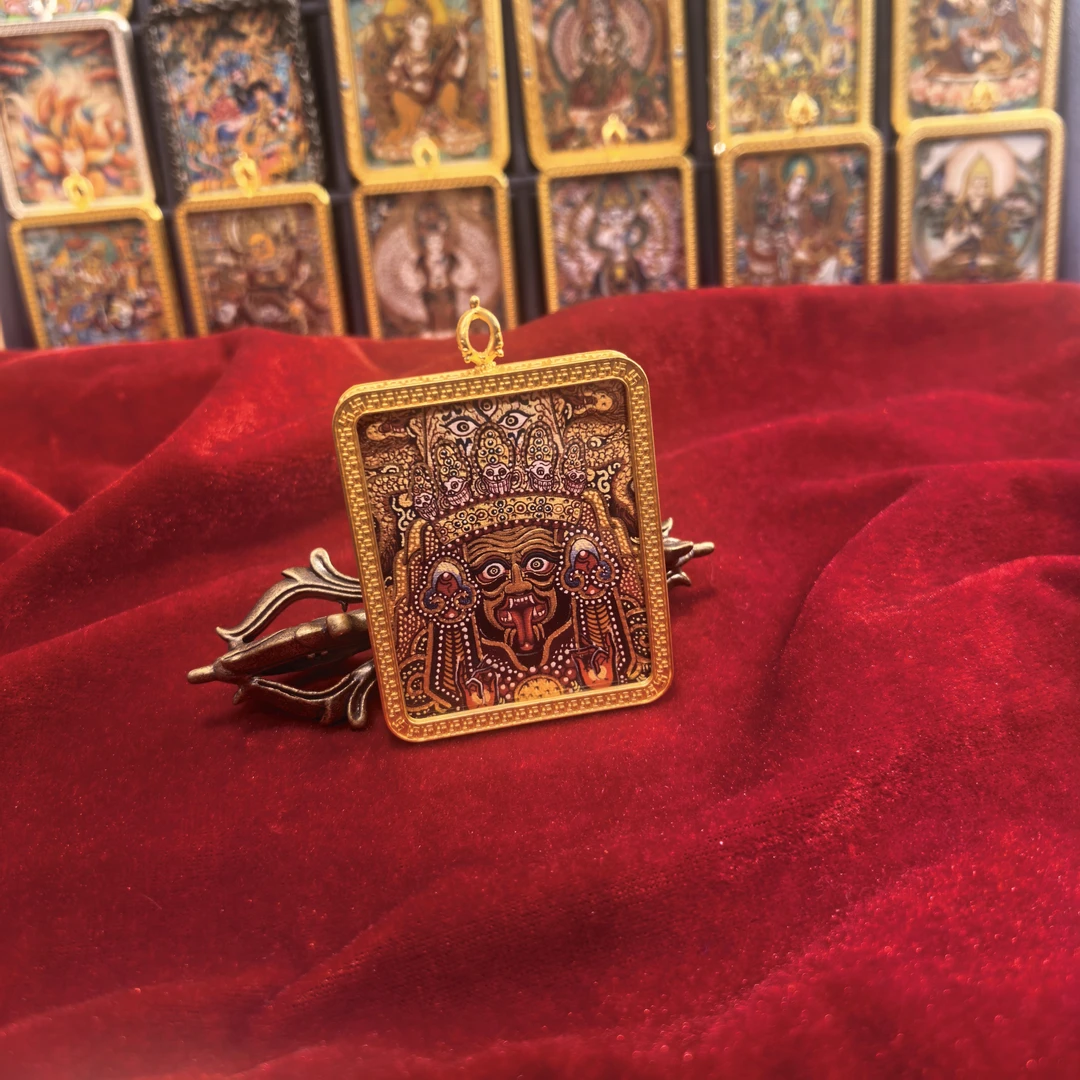 唐卡吊坠 热贡唐卡 手绘唐卡 藏地 扎基拉姆 本尊