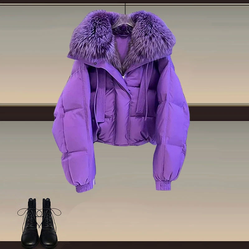 秋冬季2025穿搭新款女装时尚洋气设计感棉服宽松短款小个子外套女