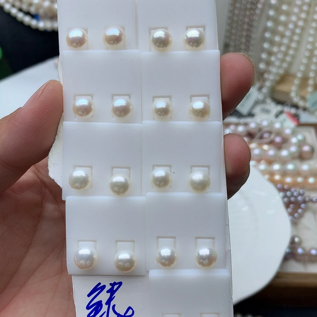未镶嵌淡水珍珠7-8er9耳钉