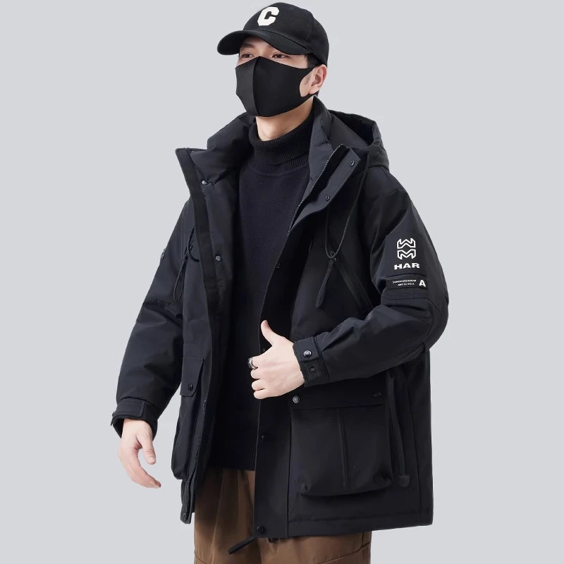 中长款羽绒服男士冬季2024新款潮流高端派克服加厚保暖冬装外套男