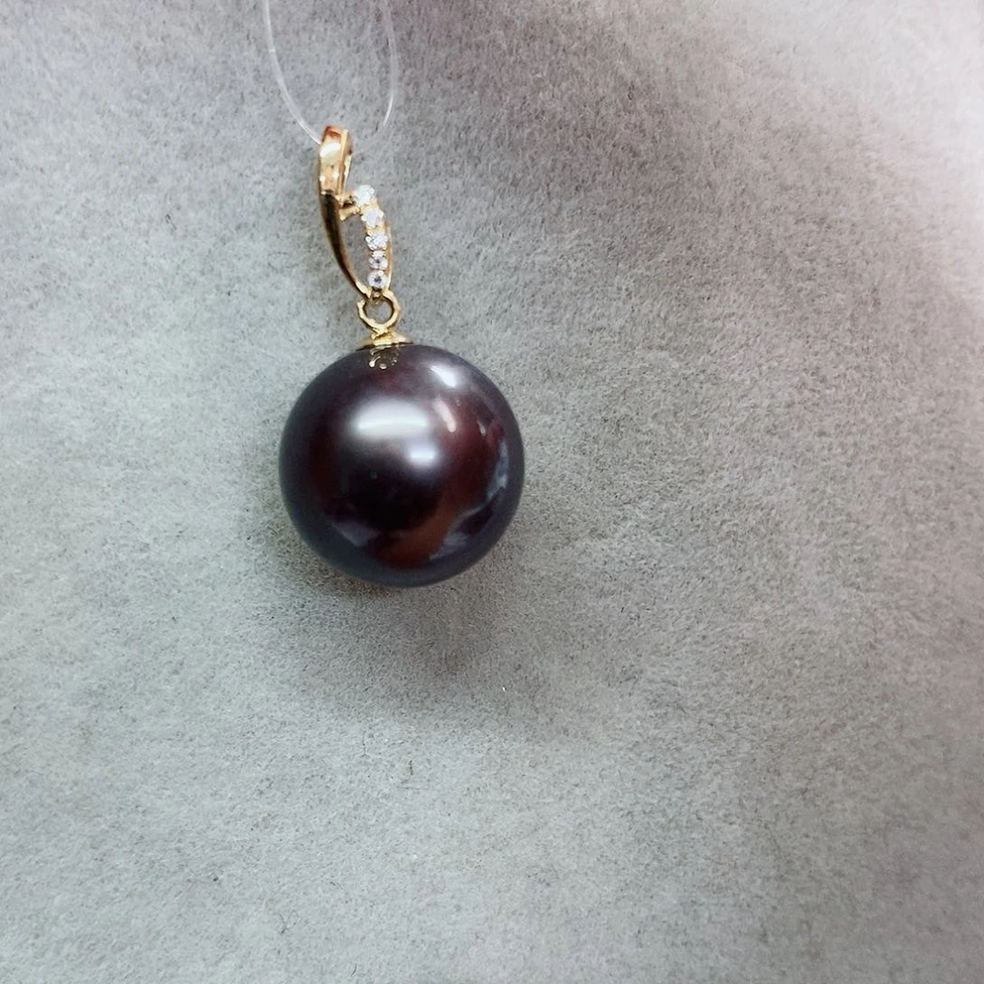 吊坠(不含链)18K金镶嵌海水珍珠12-13