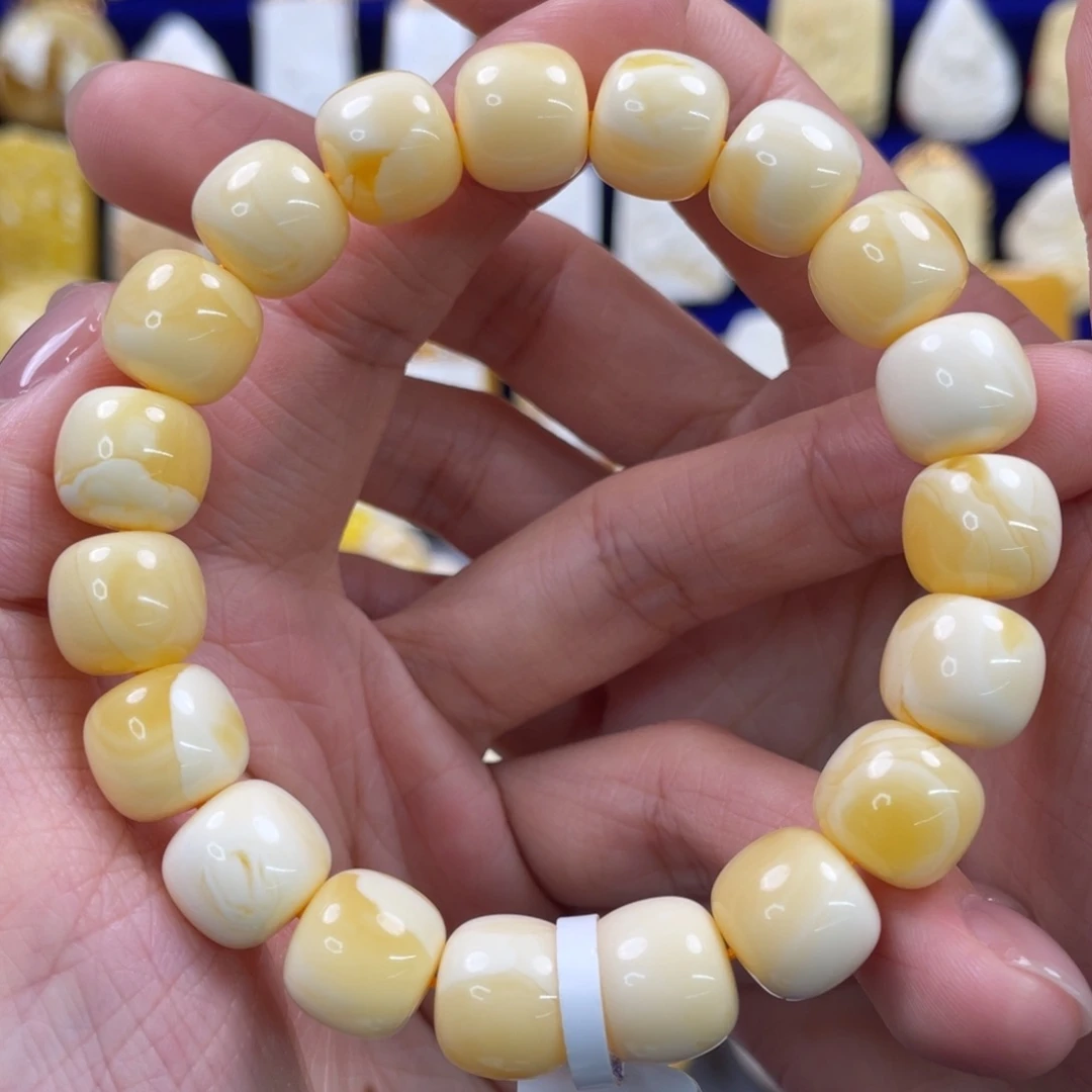 蜜蜡裸石未镶嵌琥珀蜜蜡手串卡12mm