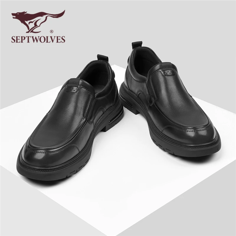 七匹狼男鞋2025秋季商务休闲正装皮鞋男舒适软底一脚蹬中年爸爸鞋