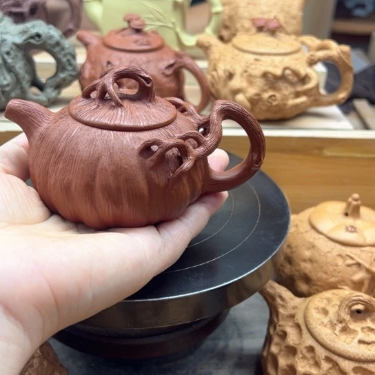 睡***猫茶壶紫砂全手工制作