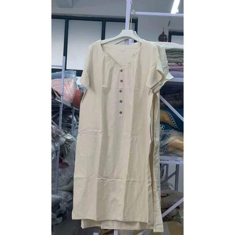 家居服长裙罗布麻家居服亲肤透气柔软舒适