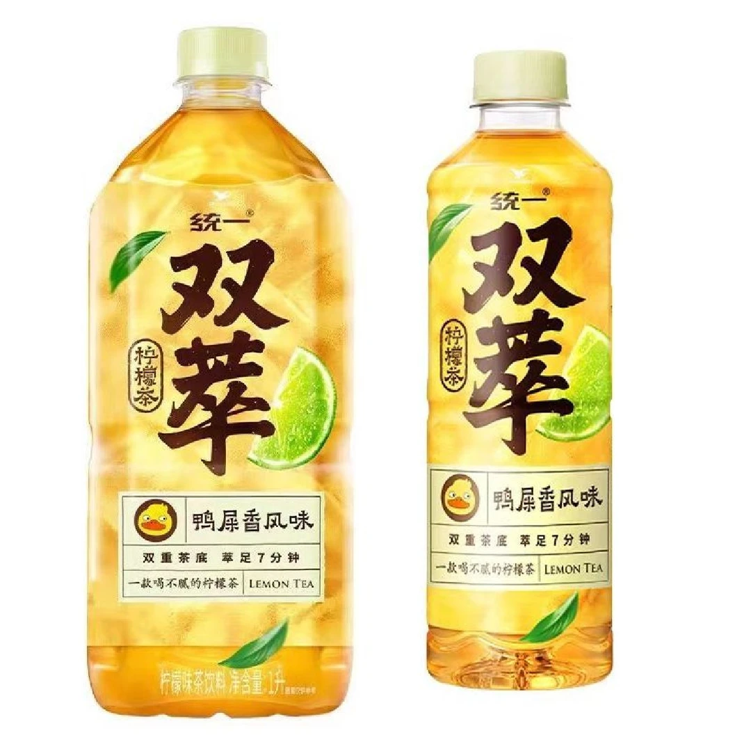 统一双萃柠檬茶500ml/1L鸭屎香风味茶饮料鸭屎香柠檬茶鸭香茶