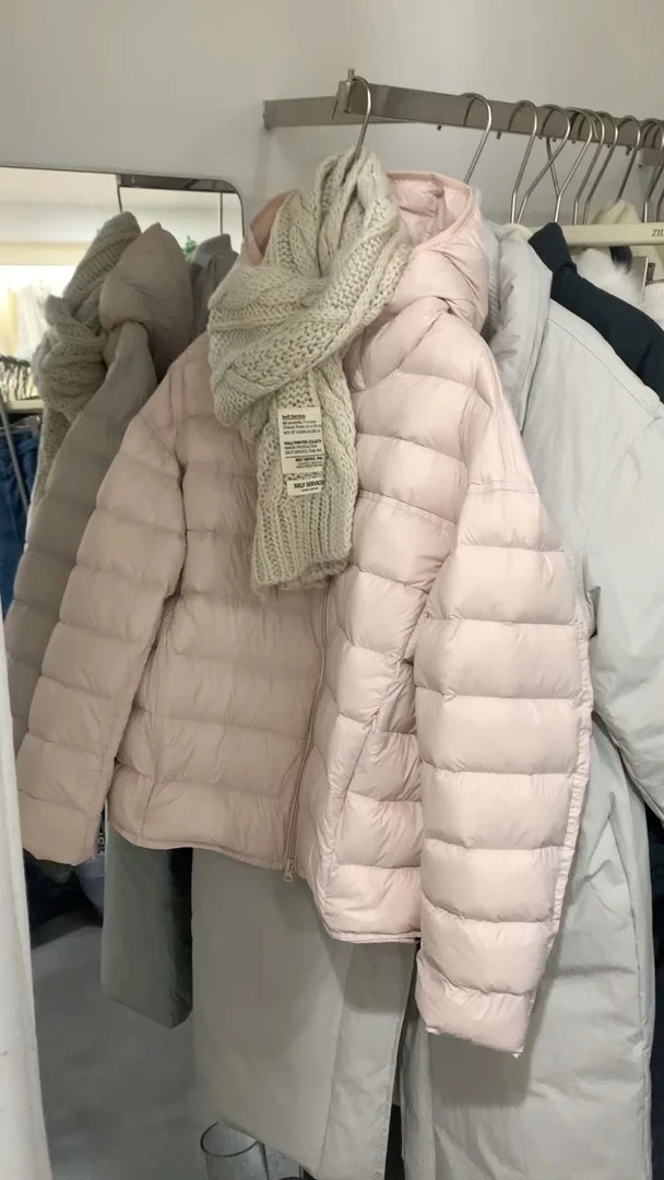 粉色云朵泡芙感排骨立领棉服女秋冬季新款气质高级感显瘦外套上衣