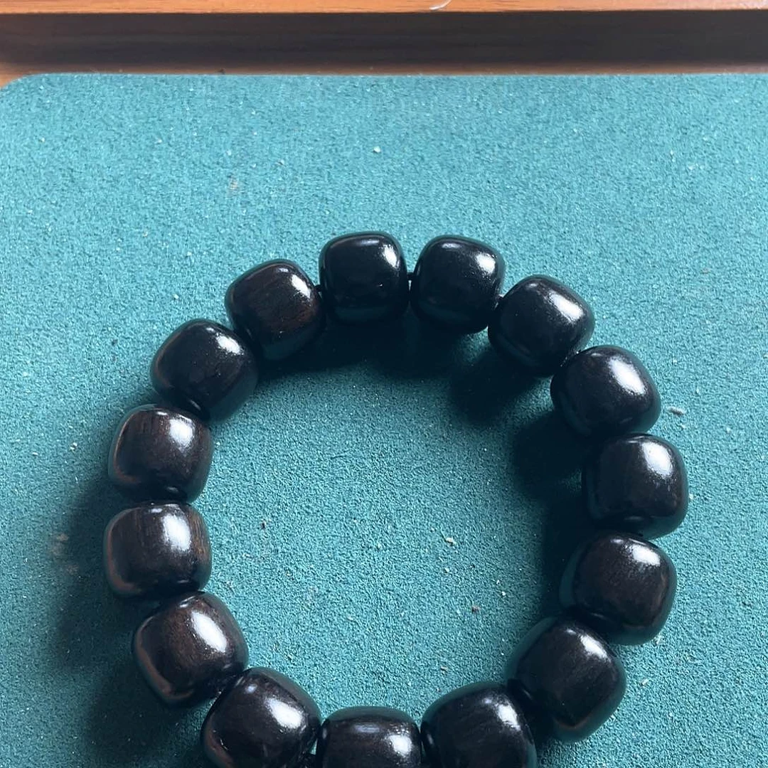 白玉菩提手串黑檀老型