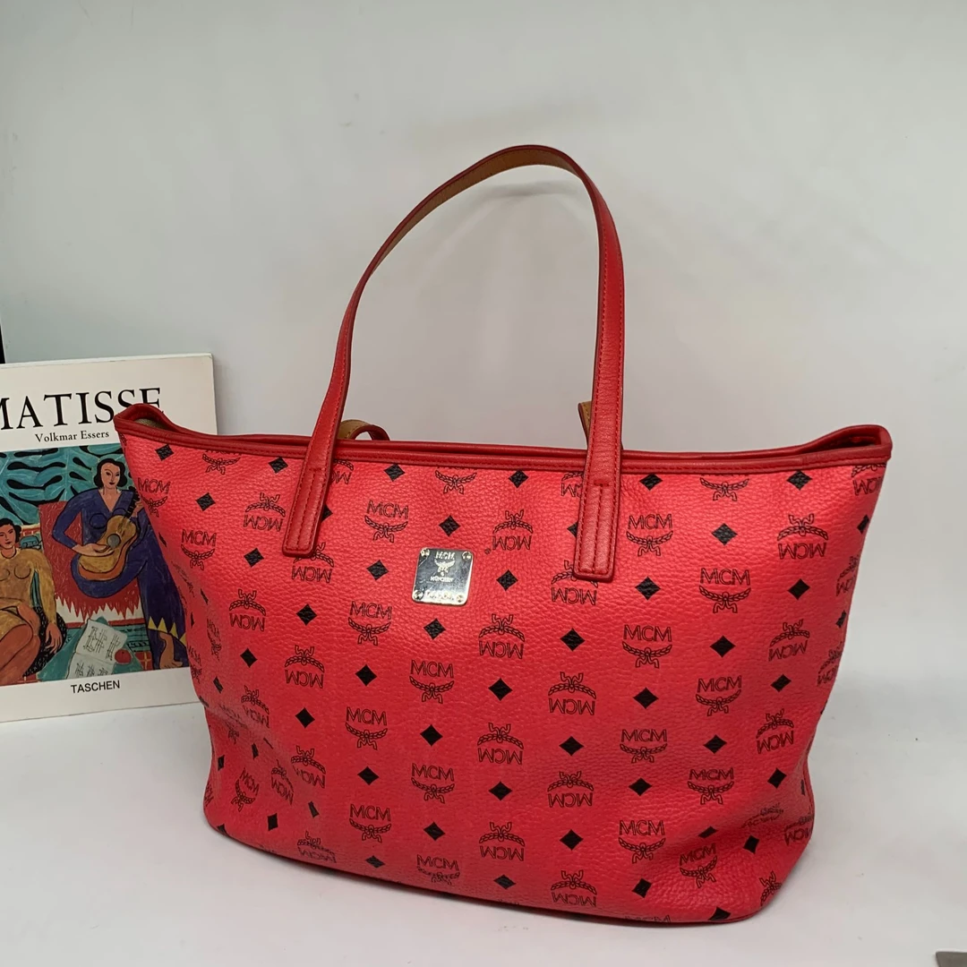95新 MCM 红色购物袋/AR08730602/0602
