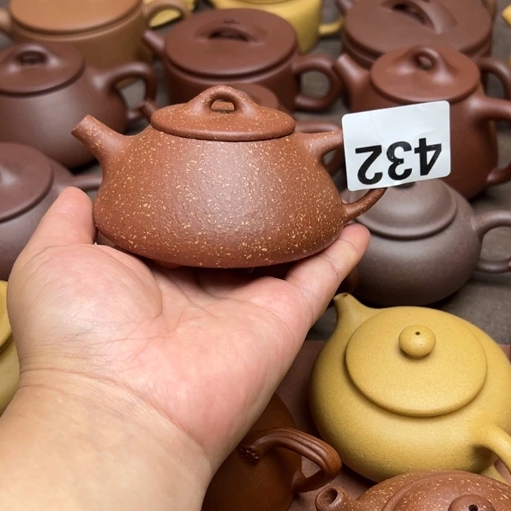 茶壶紫砂红降坡半手工210cc左右