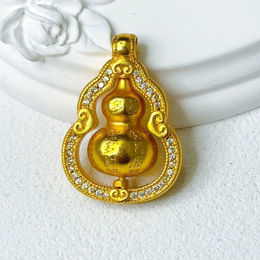 高定精工转动葫芦云吊坠A025