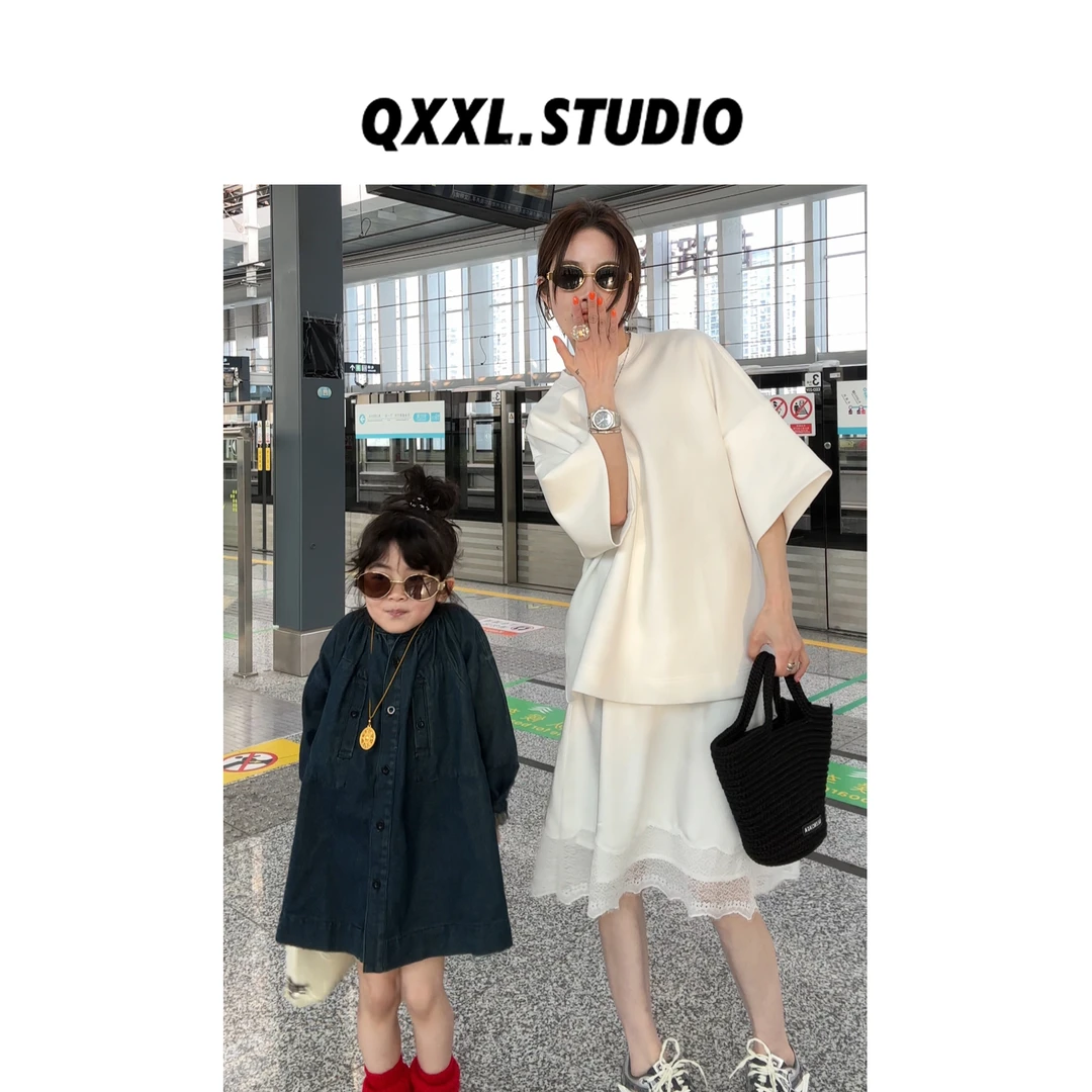 邱小小丽呀 春季新款圆领套头极简纯色2025款百搭T恤打底上衣