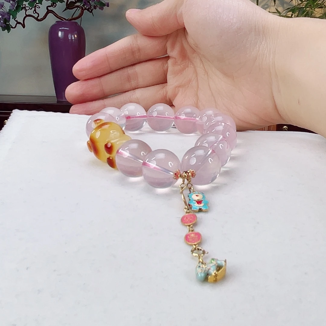 水晶手链18K金镶嵌水晶15