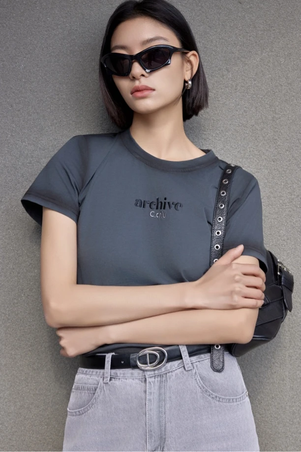 C.crlu可路莎 擦边T恤 25夏新款