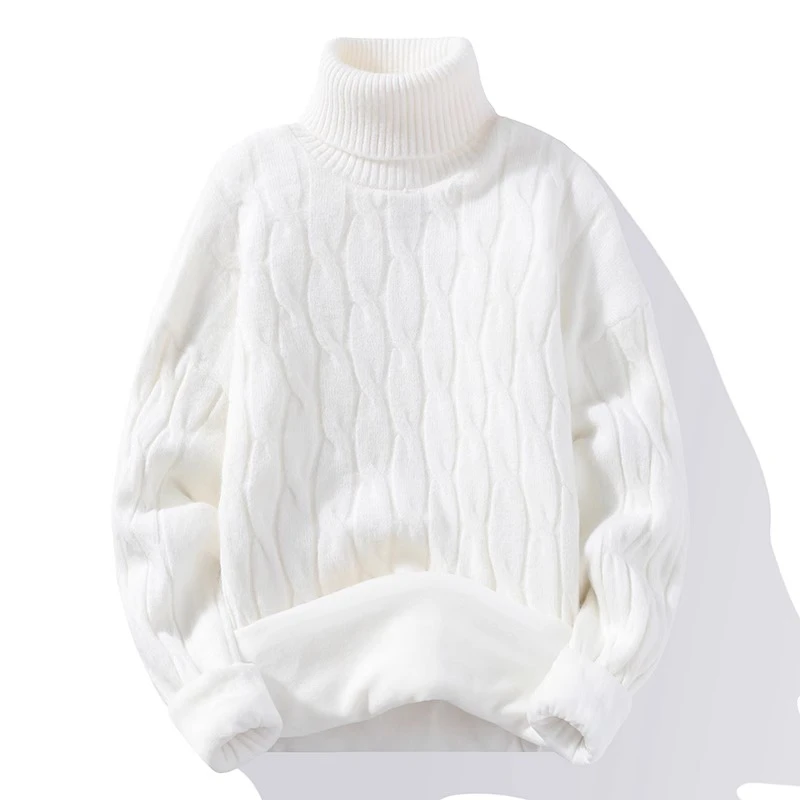 Cebrodz高领毛衣男士冬季韩版加绒加厚保暖针织衫潮牌内搭打底衫