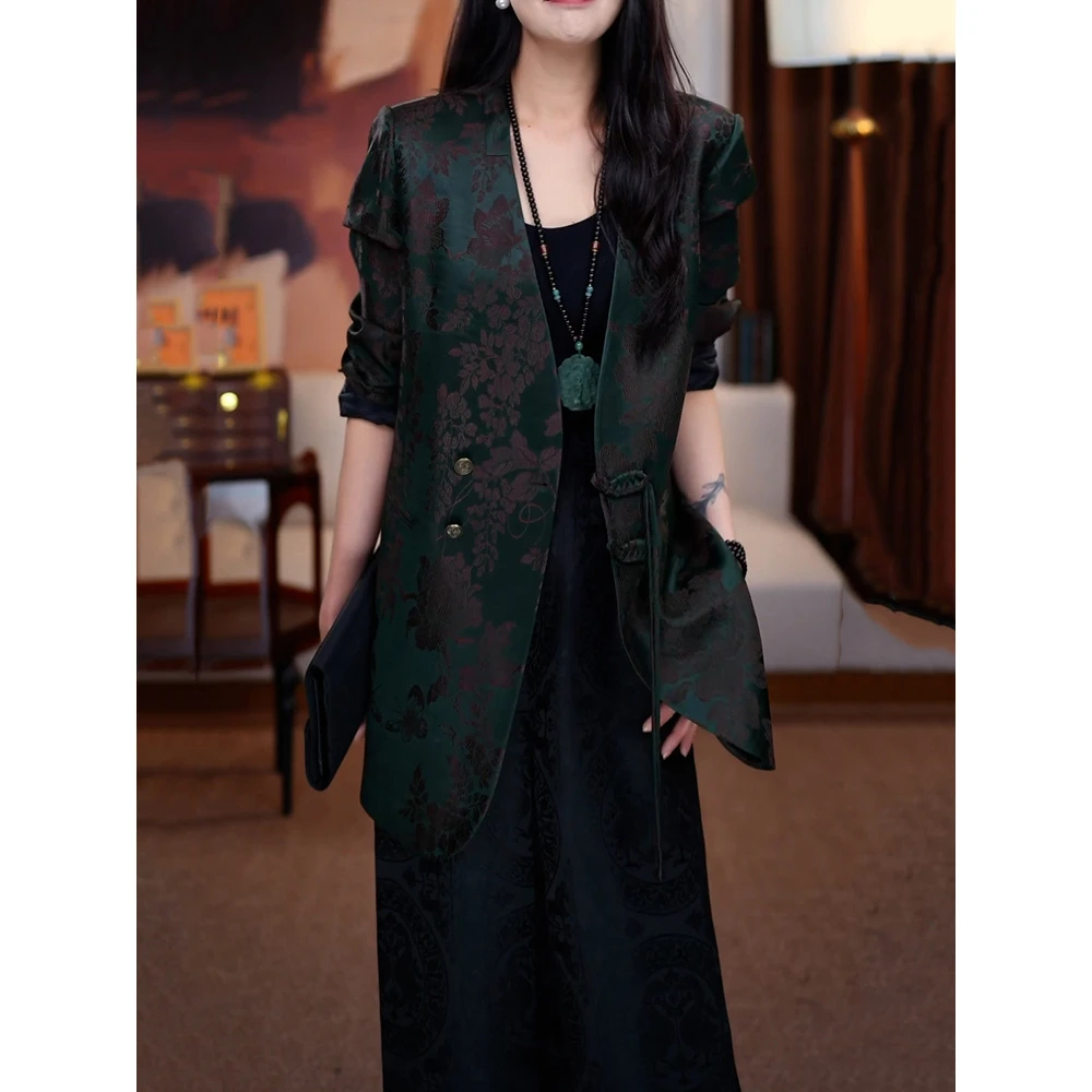 复古文艺风高级感裤套装女2025秋季新款洋气贵夫人百搭上衣+裤子