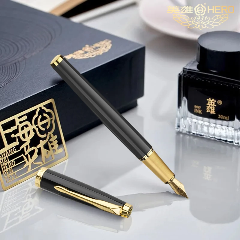 [英雄E101]钢笔礼盒金属书签墨水练字书法笔成人办公签字商务送礼