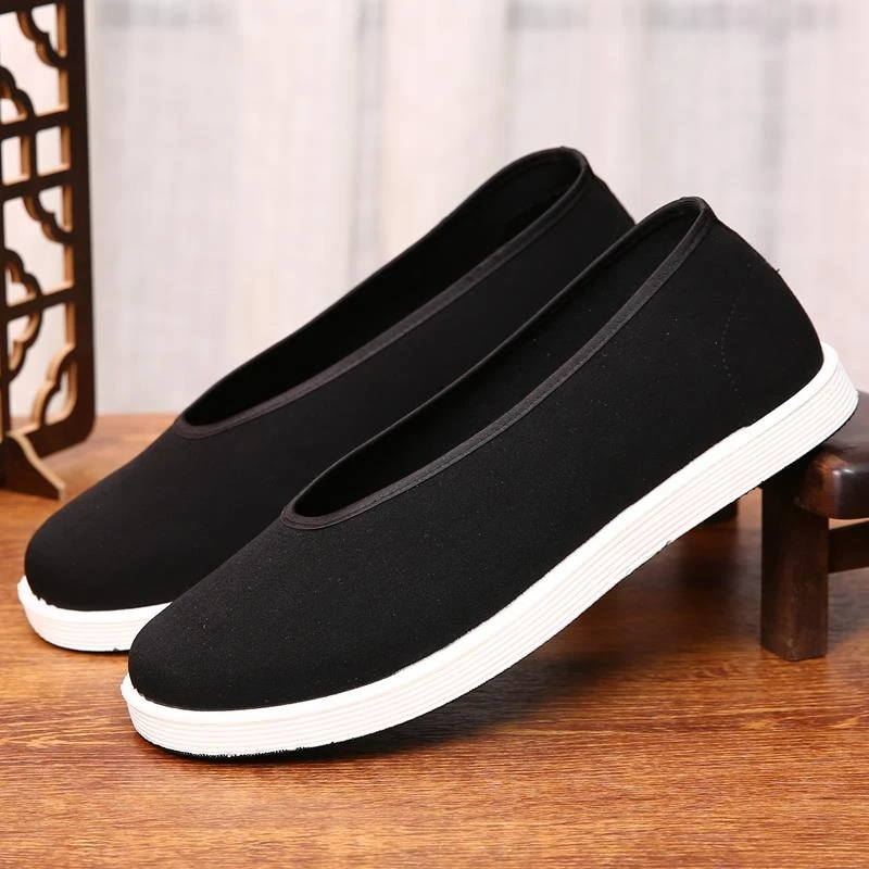 休闲老北京春夏黑色男士老年鞋圆口老头鞋软底防滑透气防臭中老年