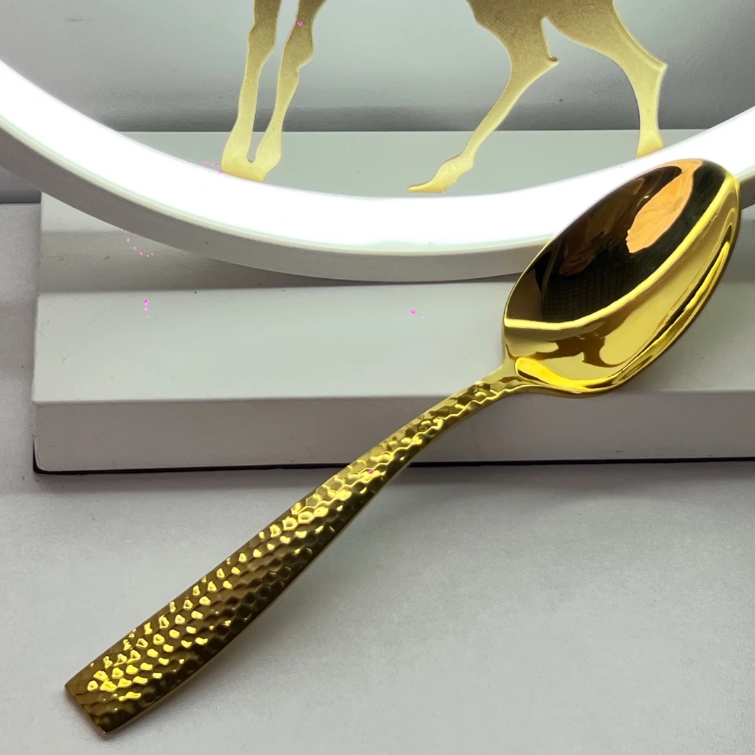 金色锤纹大勺家用厨房必备轻奢现代高级简约【外贸高货】