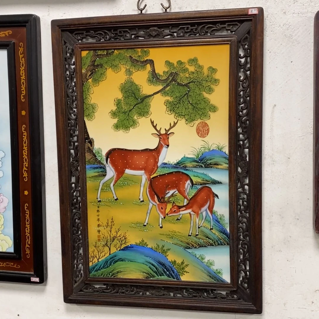 瓷片75*52 景德镇瓷板画柴窑烧制