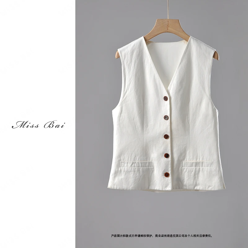 YIWEN-极简气质款时尚百搭马甲MJ1782