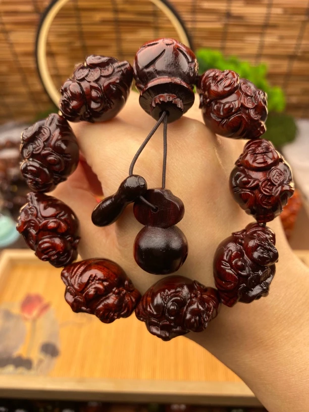 沉水2.0紫檀精工雕刻财爷设计款