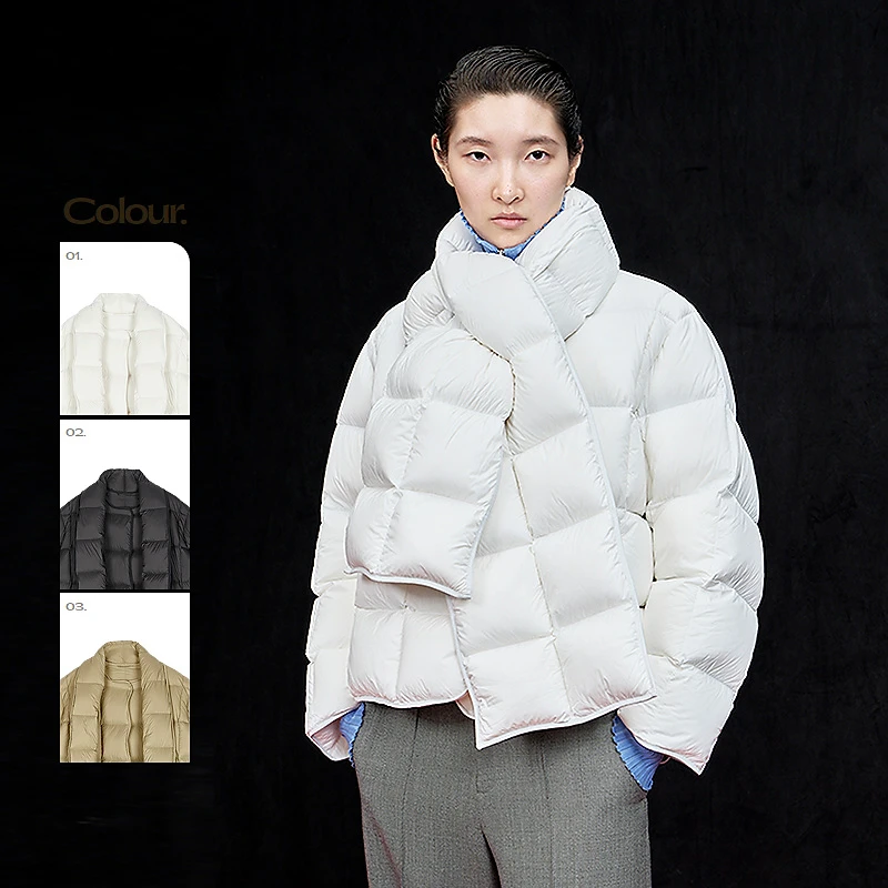 【商场同款】JNBY/江南布衣25冬新品羽绒服女可拆卸围巾5P0C14030