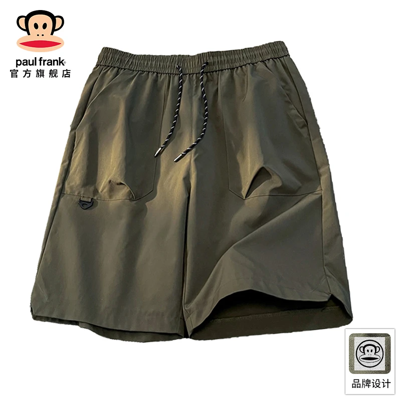 PaulFrank/大嘴猴工装薄款休闲短裤男士2025夏季冰丝宽松五分中裤