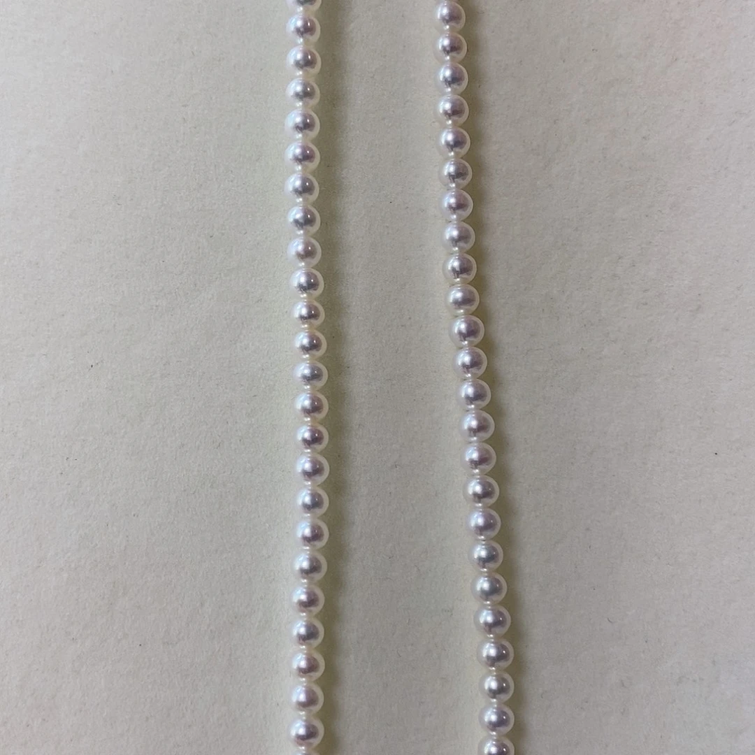 淡水珍珠项链银S925镶嵌4-5mm近正圆