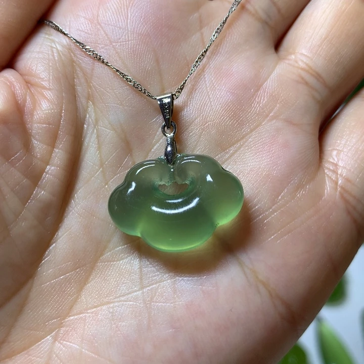 岫玉银S925镶嵌颈饰吊坠