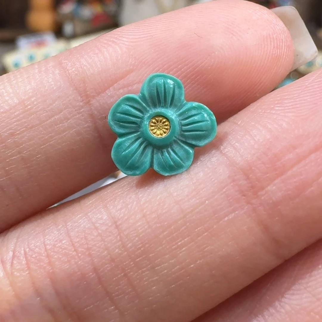 未镶嵌绿松石珠宝半成品花卡子9mm