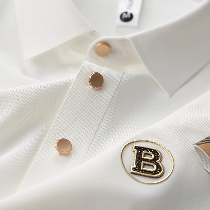 NDSL轻奢无痕冰丝短袖男款polo衫夏季潮牌翻领T恤男修身商务休闲