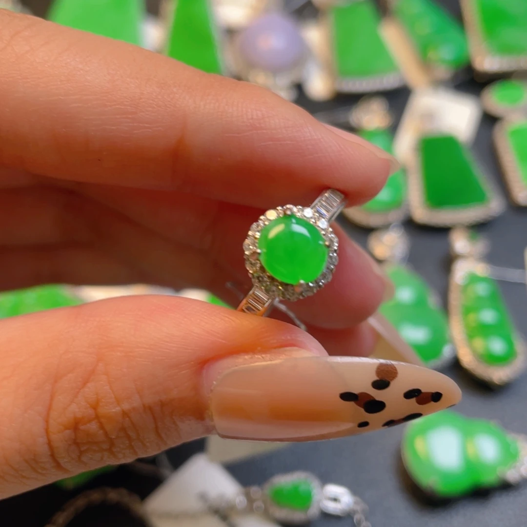 翡翠银S925镶嵌吊坠(不含链)