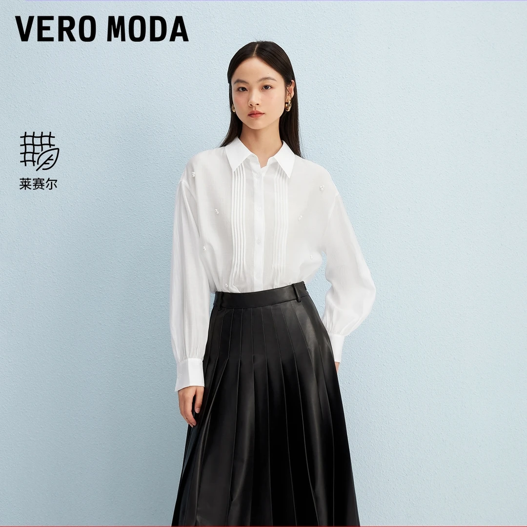 Vero Moda衬衫【珍珠匣】秋新款含莱赛尔仿珍珠立体肌理感325305005