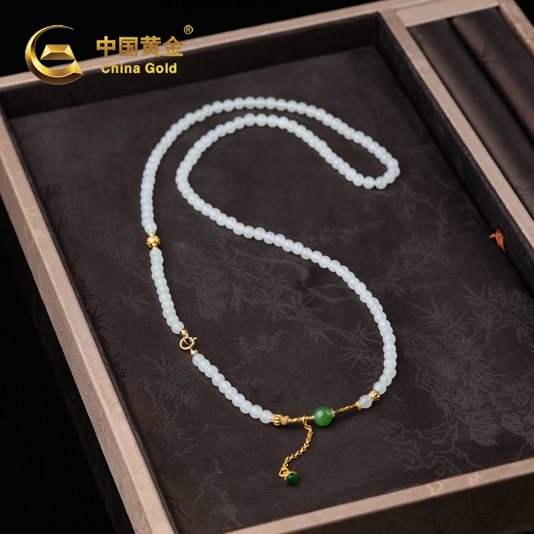 【中国黄金】舒逸 | 和田玉*项链*S925银镶嵌-X3637-格