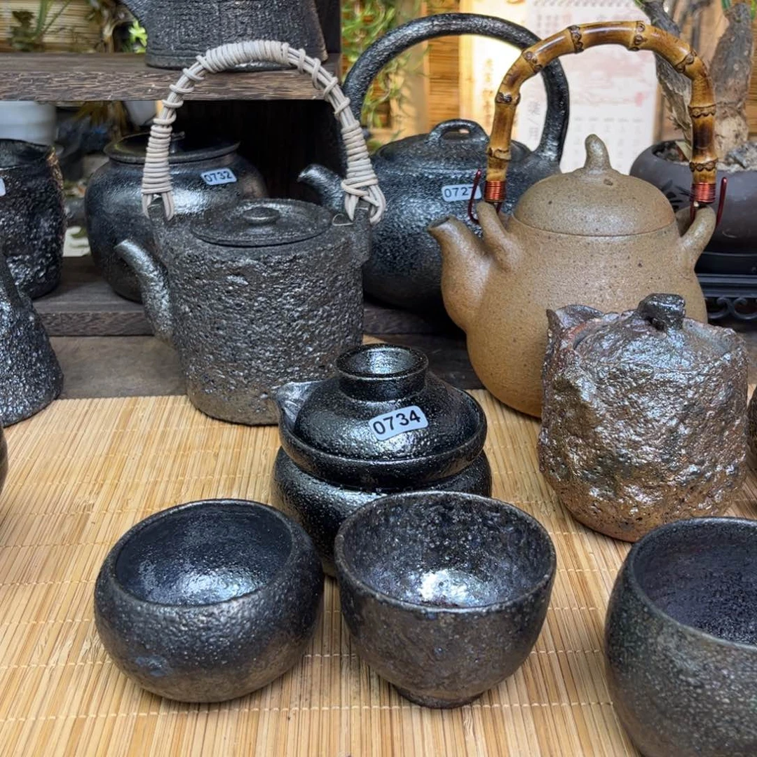 黑砂茶器泡茶坛子、杯
