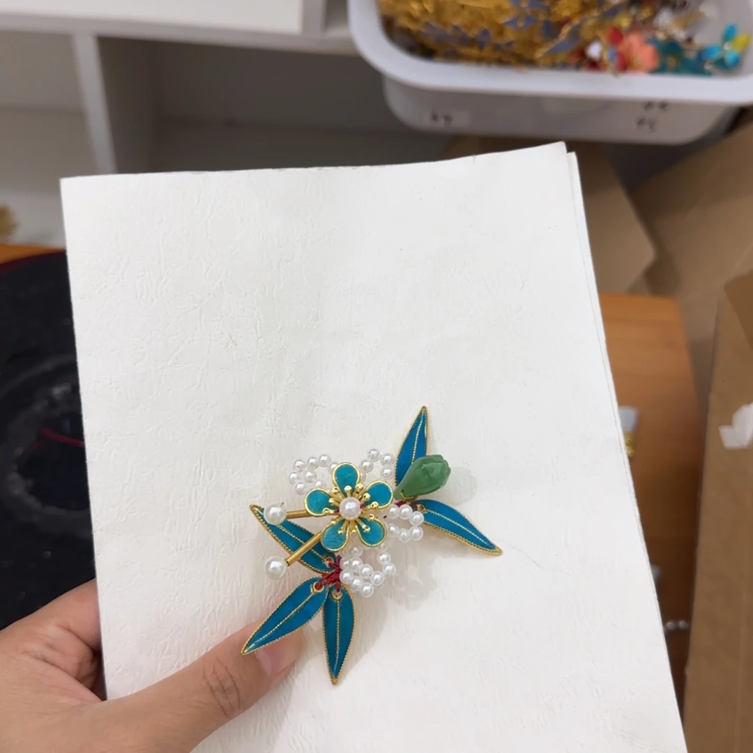 仿珍珠合金鹅毛仿点翠