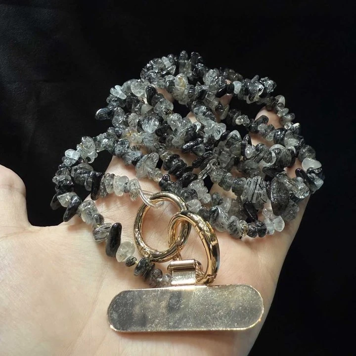 黑发晶手机链 黑发晶手机链