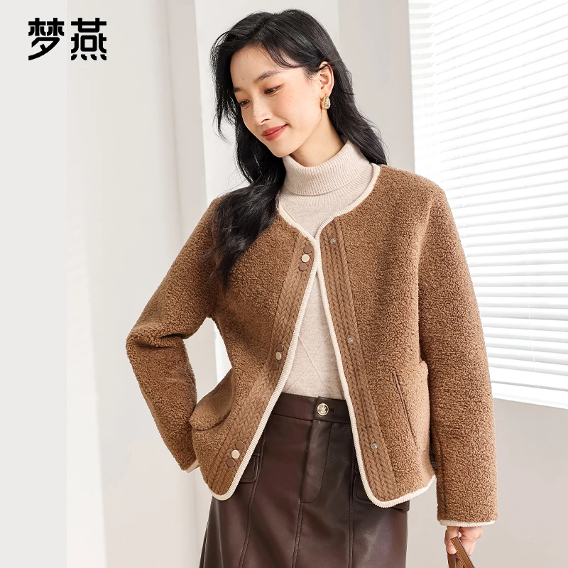 梦燕秋冬女士气质小香风短款时尚休闲保暖外套加厚上衣CM10B4001